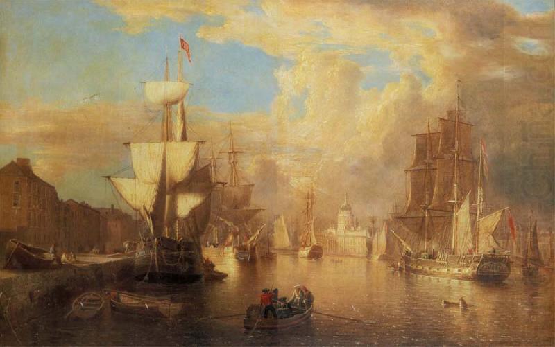 Thomas Pakenham Dublin harbour with the domed Custom House in the background china oil painting image